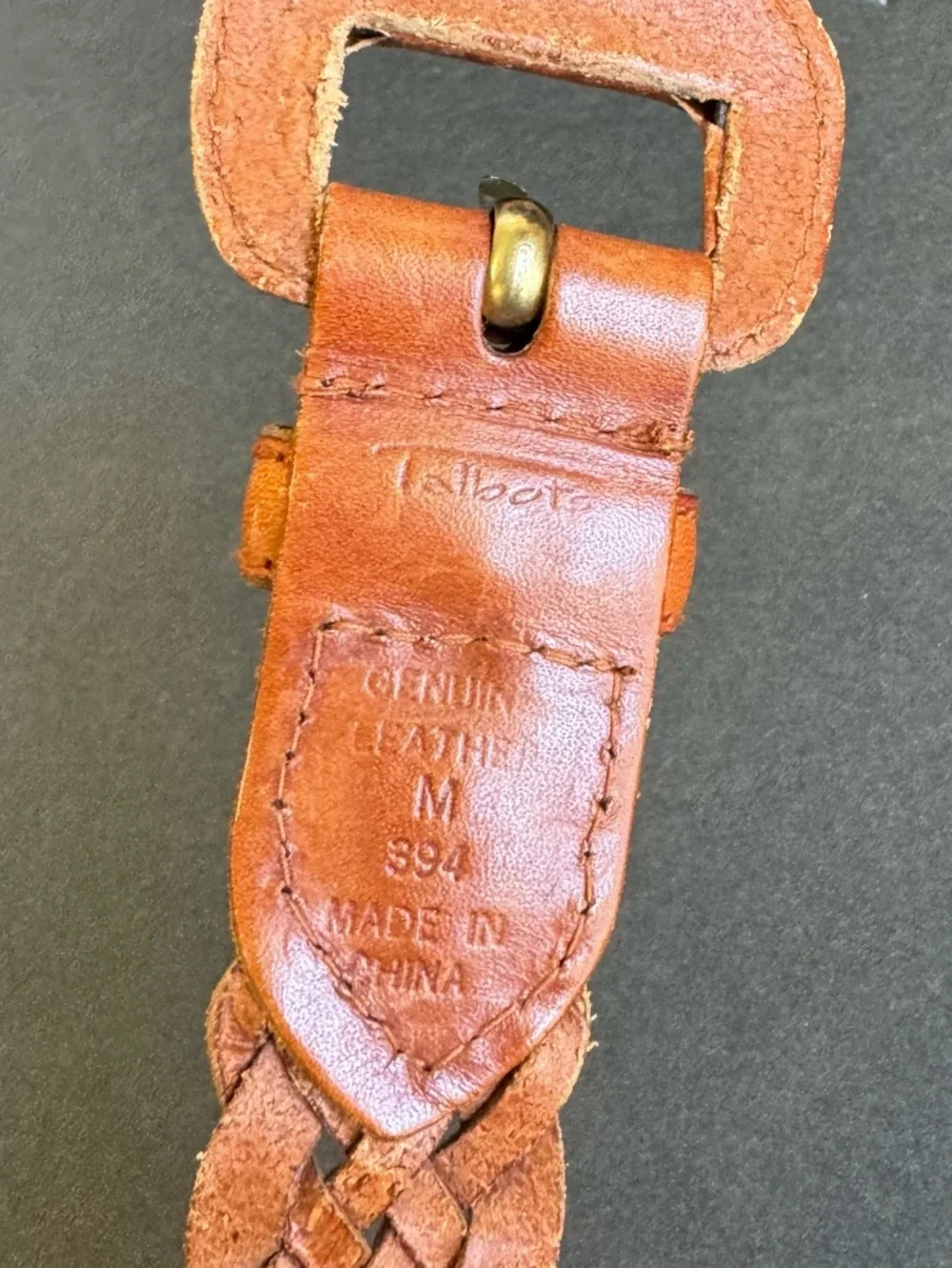 Vintage Brown Woven Leather Belt Talbots Braided‎ Womens Medium Boho Festival
